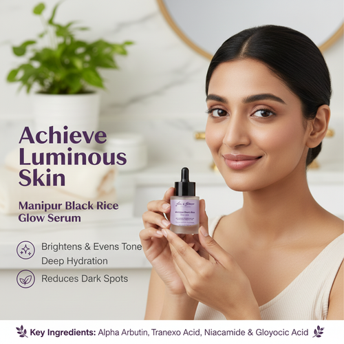 Manipur black rice serum bottle with dropper dispenser - Skin and Science