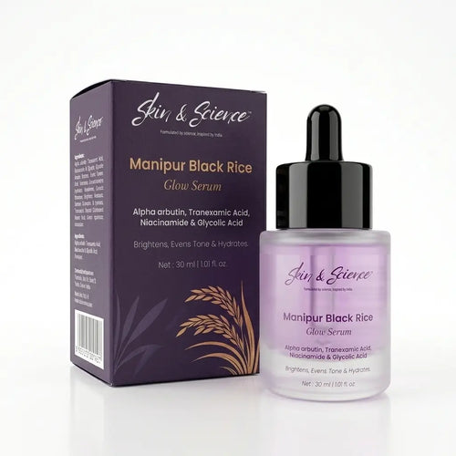 Manipur Black Rice Glow Serum | Brightening & Hydrating Face Serum with Niacinamide & Alpha Arbutin Skin & Science Serum